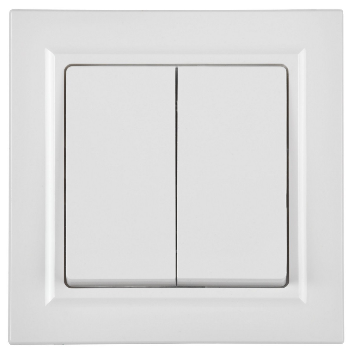 IEK Brite Белый Выключатель IEK BRITE 2-клавишный проходной 10А ВС10-2-6-БрБ белый BR-V22-0-10-K01