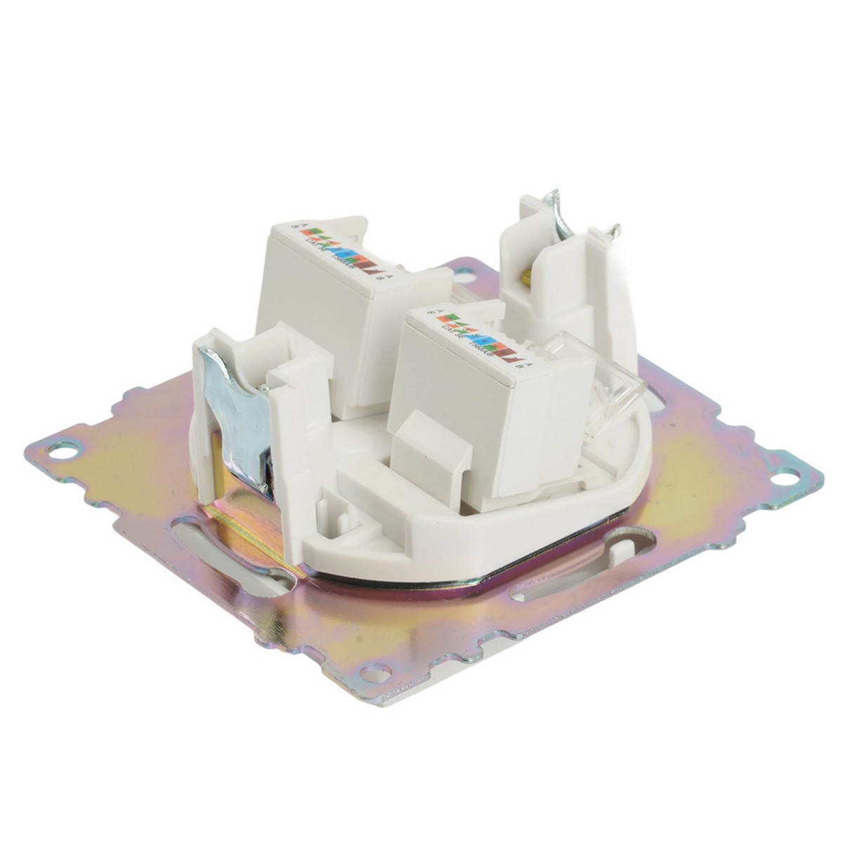 Розетка компьютерная 2-местная RJ-45 STEKKER GLS00-7109-01 Катрин белый 50003