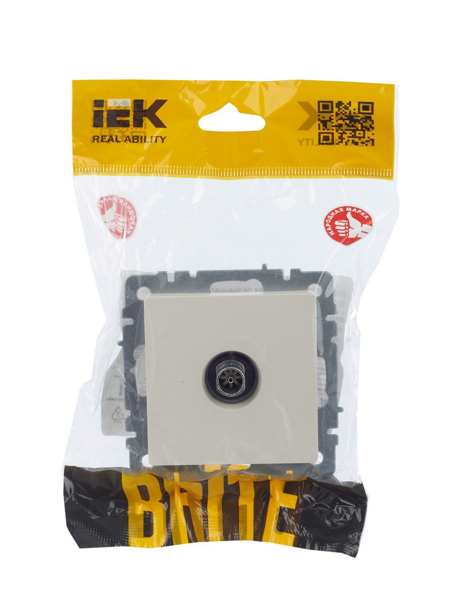 IEK Brite Жемчуг Розетка IEK BRITE TV оконечная РТВ11-0-БрЖ жемчуг BR-A10-O-K36