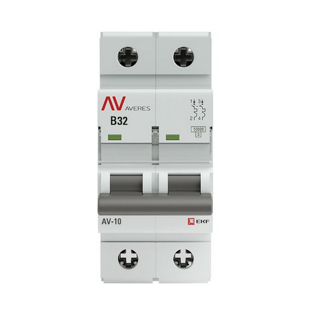 Автоматический выключатель EKF AVERES AV-10 (B) 2P 32А 10kA mcb10-2-32B-av