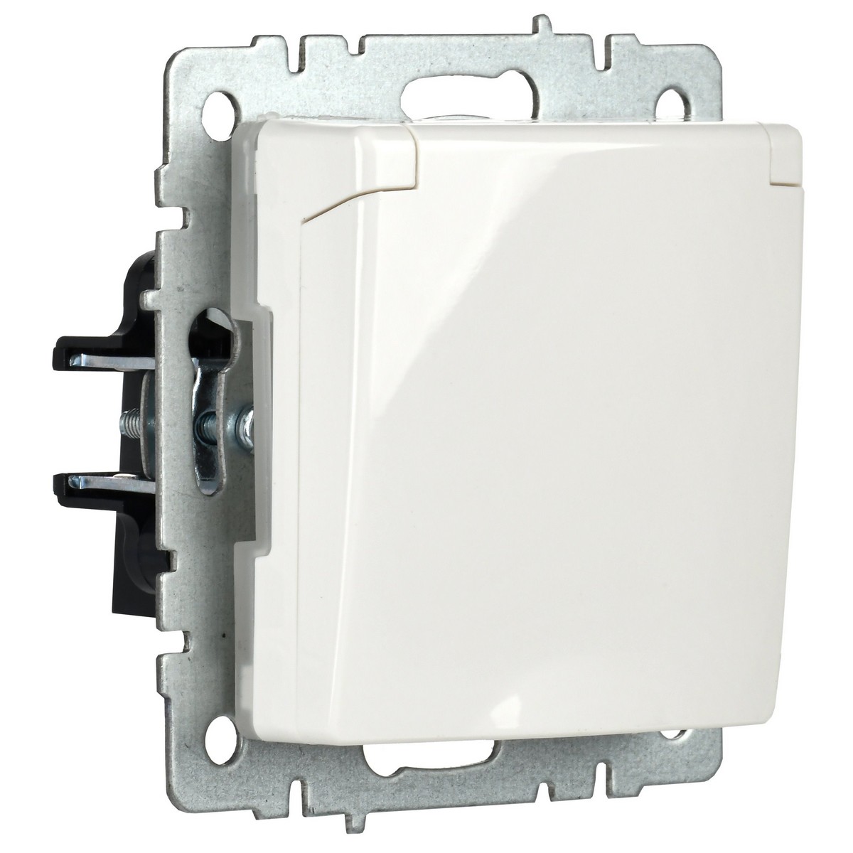 Розетка IEK BRITE с/з с шторками и крышкой 16А IP44 РСбш10-3-44-БрБ белый BR-R16-16-44-K01