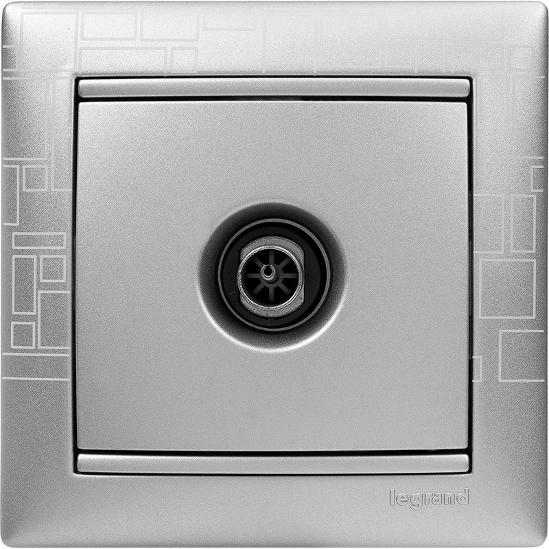 Розетка TV Legrand Valena Алюминий единственная 1,5 дБ 770129