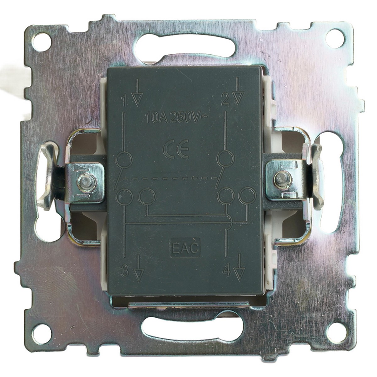 Катрин - Розетки и выключатели Stekker Переключатель STEKKER перекрестный 1-клавишный GLS10-7110-04 Катрин шоколад 49180