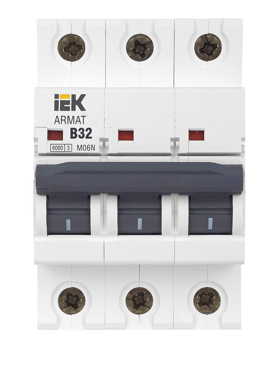 Автоматический выключатель IEK ARMAT M06N 3P B 32А AR-M06N-3-B032