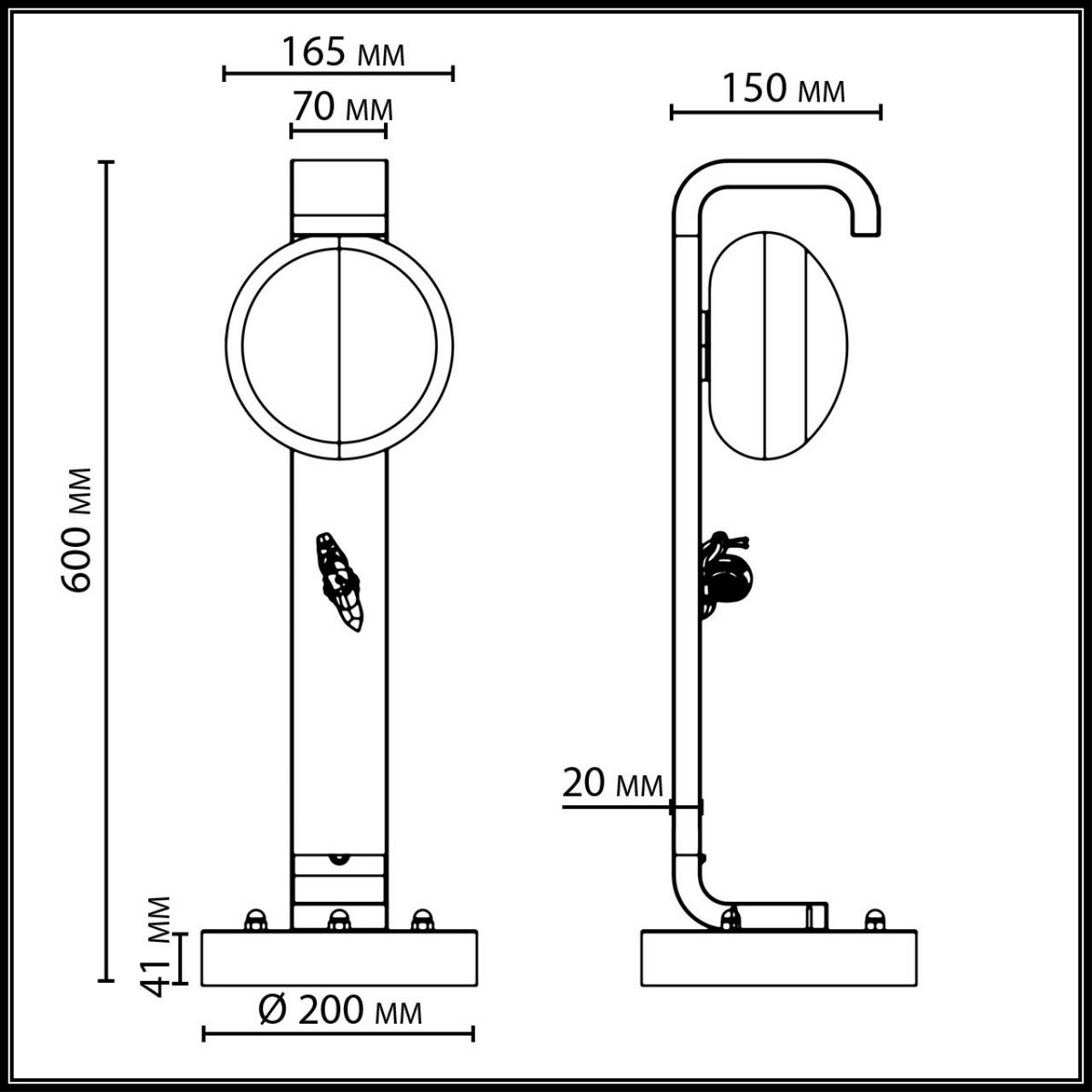 Уличные светильники столб Уличный наземный светильник 60см IP54 ODEON LIGHT 5434/1F LUMA 
