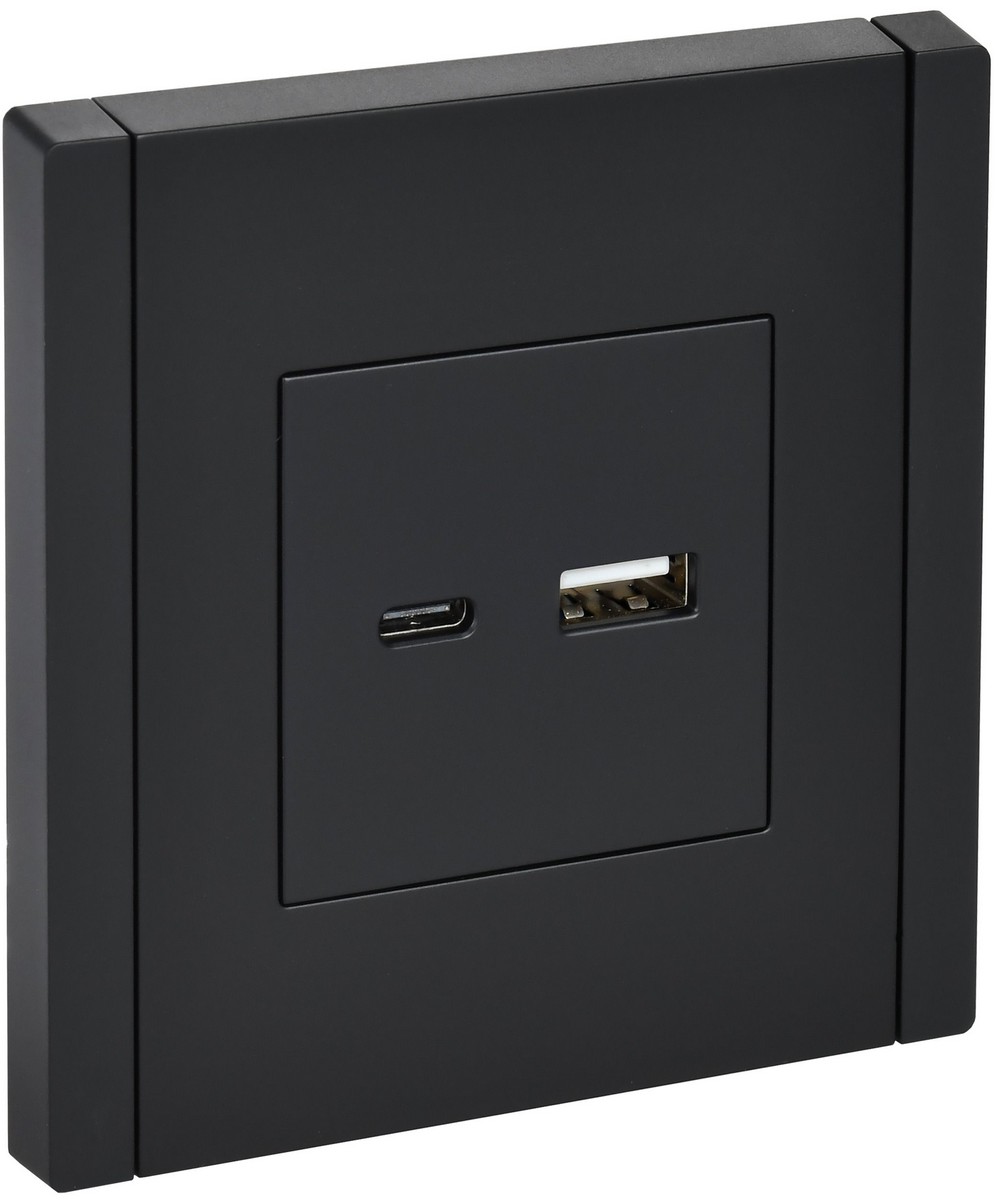Розетка IEK FORTE&PIANO Черный USB A+C 18Вт FP151