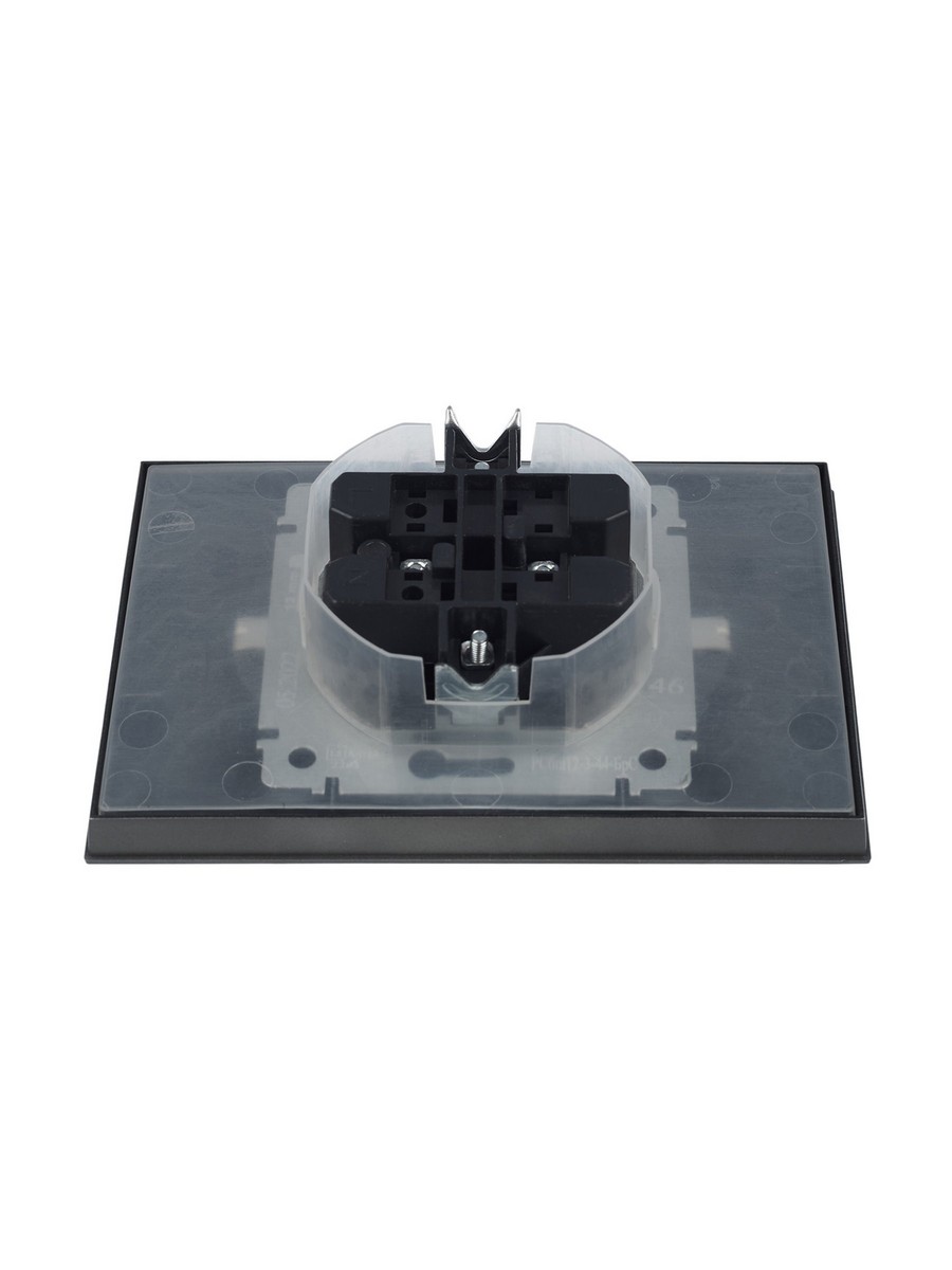 IEK Brite Сталь Розетка IEK BRITE 2-ая с/з с шторками и крышкой 16А в сборе IP44 РСбш12-3-44-БрС сталь BR-R26-16-44-