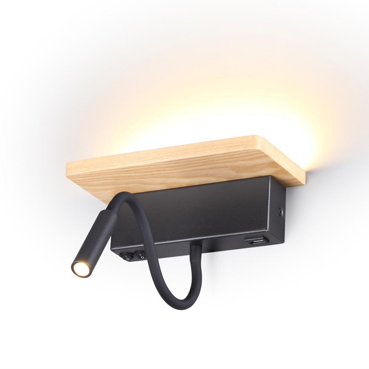 Настенный светильник-полка с подсветкой/USB ODEON LIGHT 3868/8WL WOODY