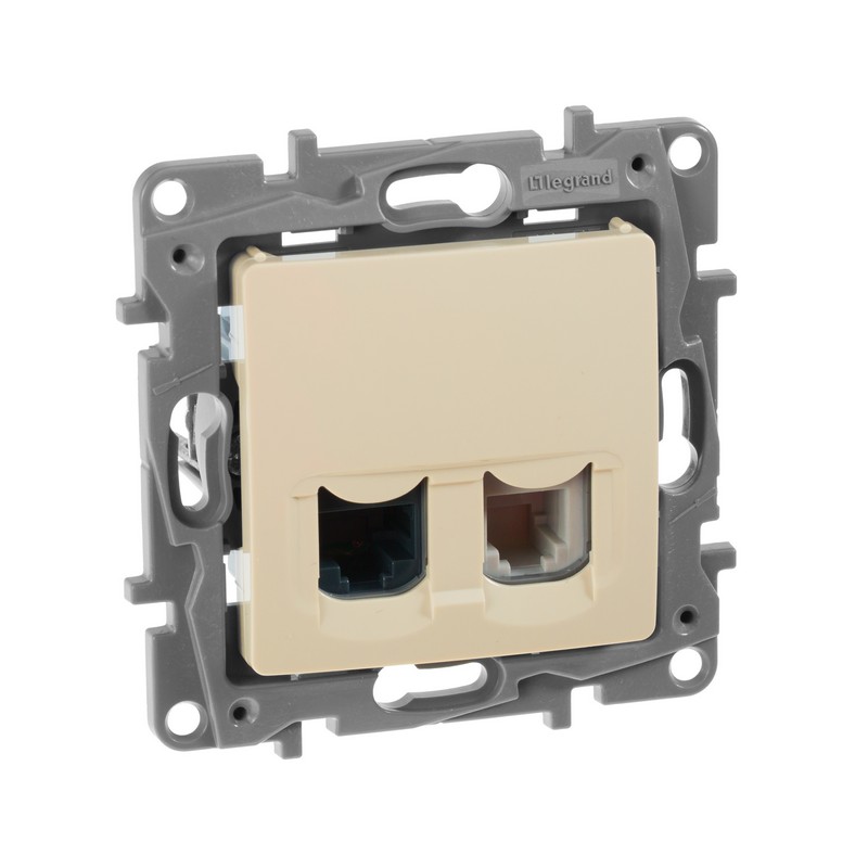 Розетка телефон + компьютер Legrand Etika слоновая кость (RJ11+RJ45) 5 кат. UTP 672352