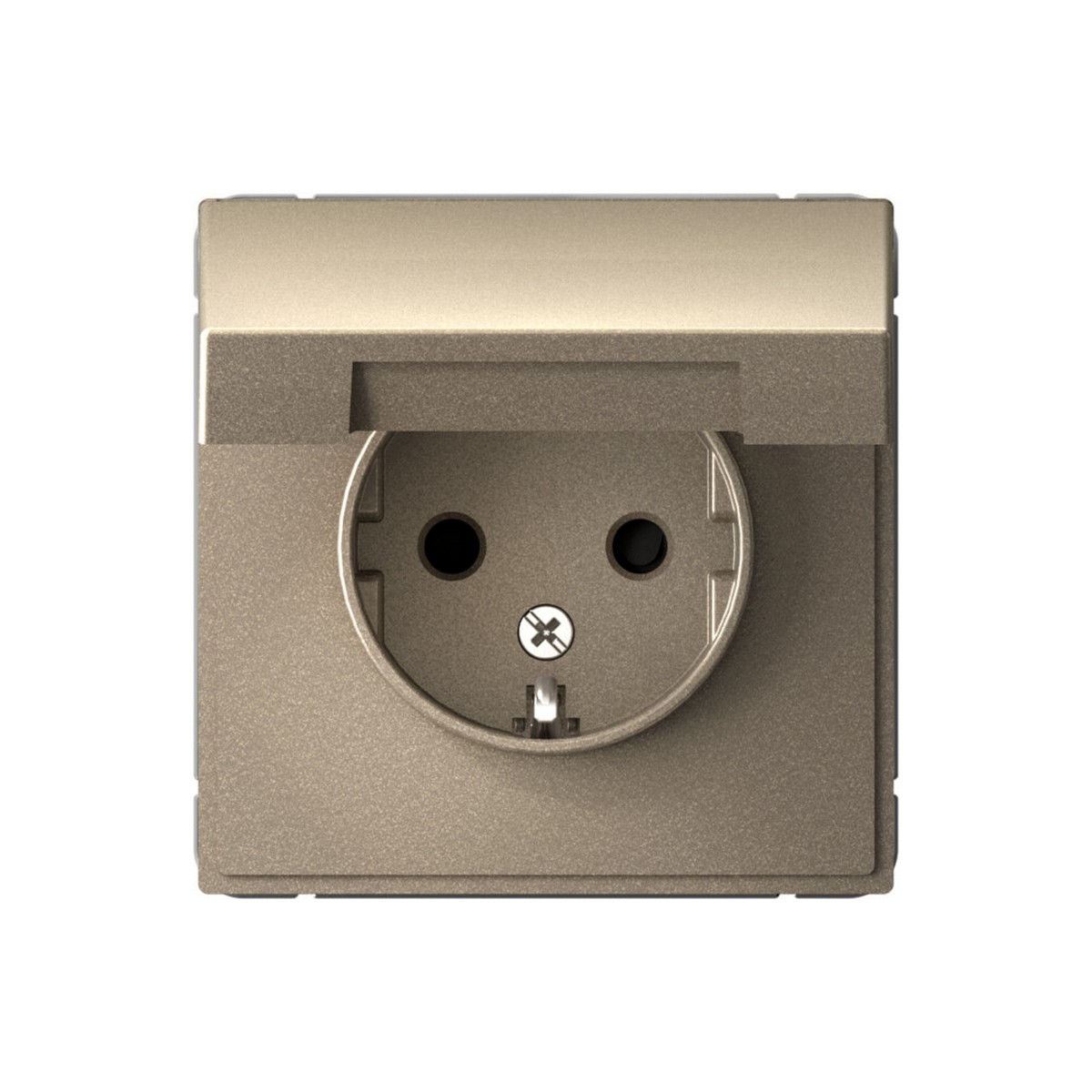 Розетка Systeme Electric ArtGallery Шампань с заземл. со шторк. с крышкой 16А IP20 GAL000546