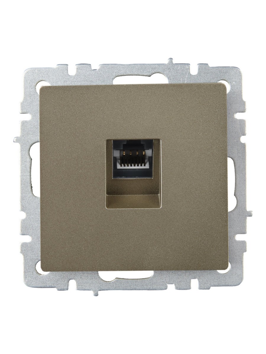 Розетка компьютерная IEK BRITE BASE Шампань RJ45 кат.6 РК11-БрШ BR-K10-2-K37