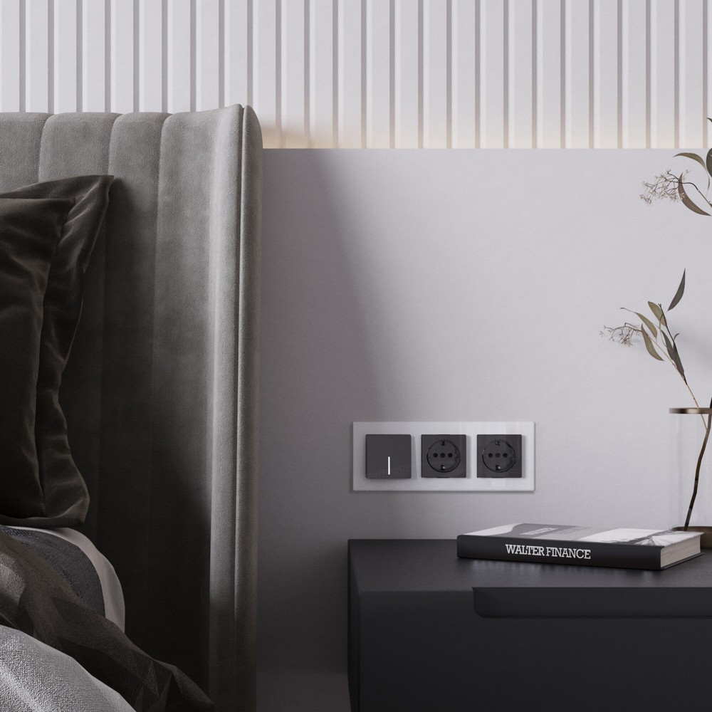 Werkel Черный акрил Розетка Werkel с заземлением (черный акрил) W11710480