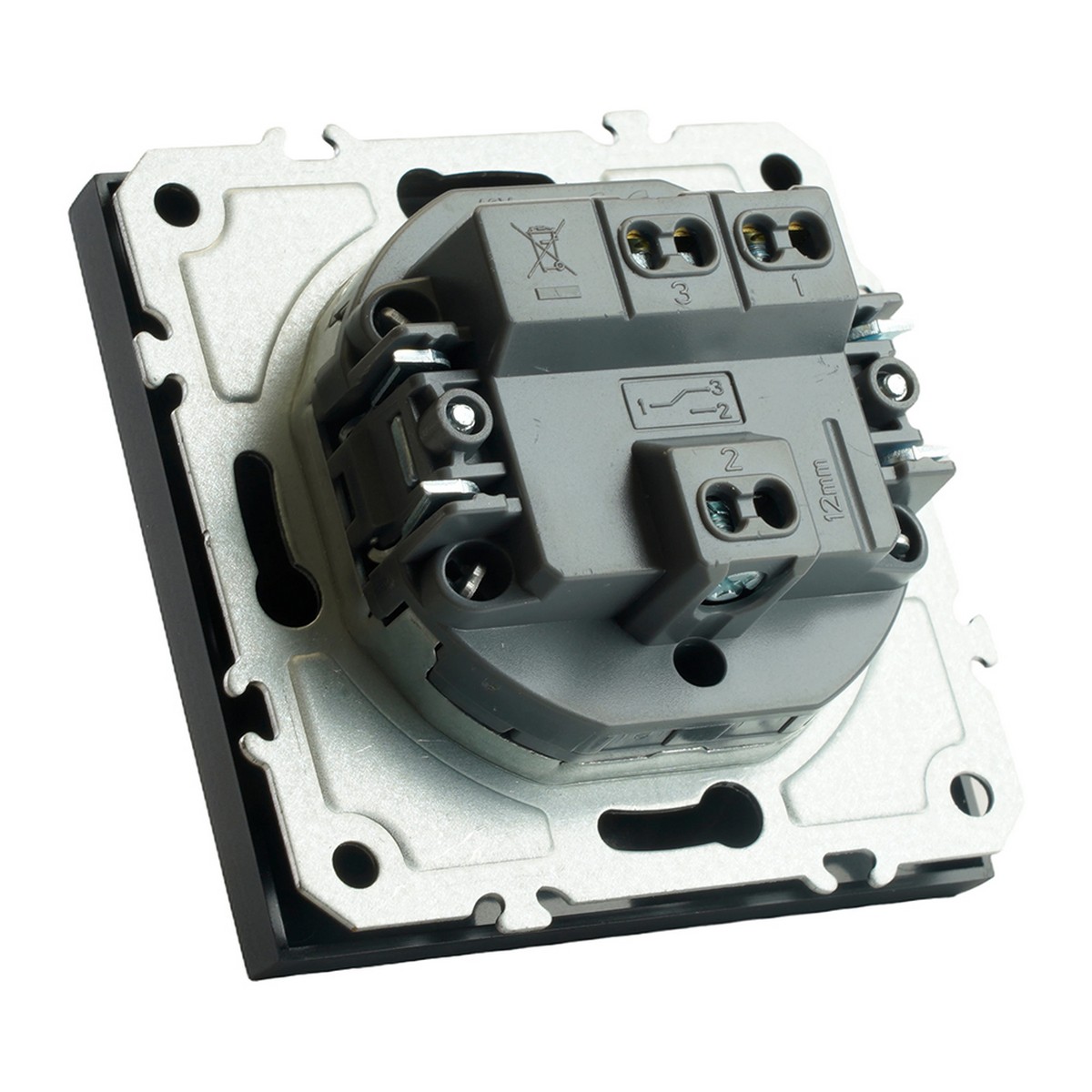 Переключатель 1-клавишный STEKKER Эмили RSW10-5105-05 черный уголь soft touch 49841