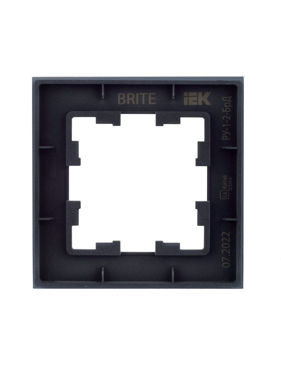 Рамка IEK BRITE 1-местная РУ-1-2-БрД стекло дымчатый BR-M12-G-K30