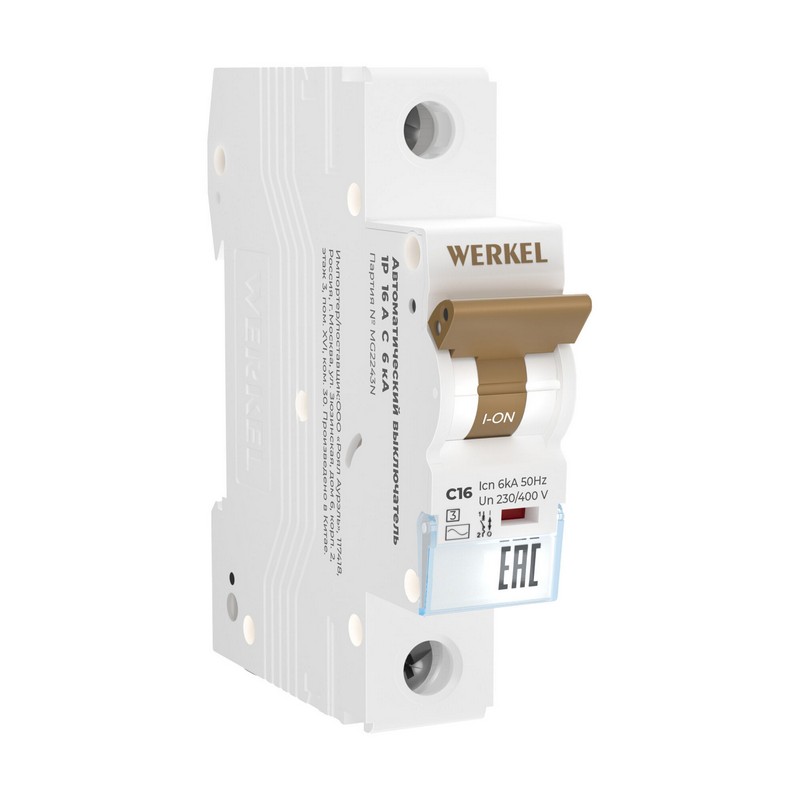 Werkel Автоматический выключатель Werkel 1P 16 A C 6 кА W901P166 