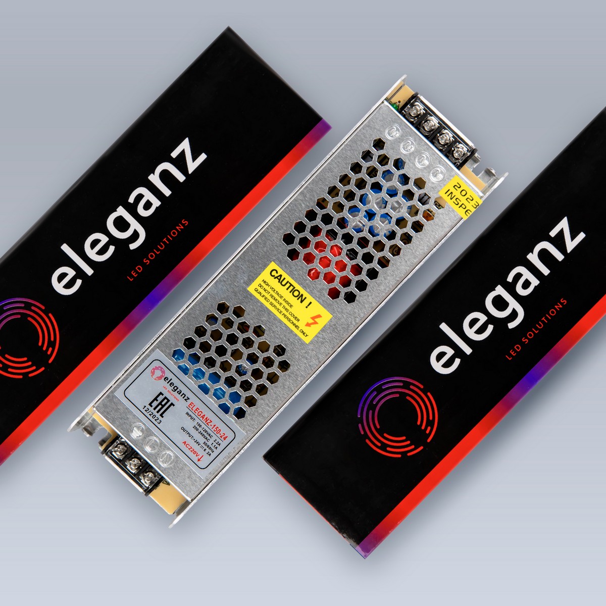 Блок питания для светодиодной ленты Eleganz 24V 150W IP44 узкий 159х48х21мм EL-0006
