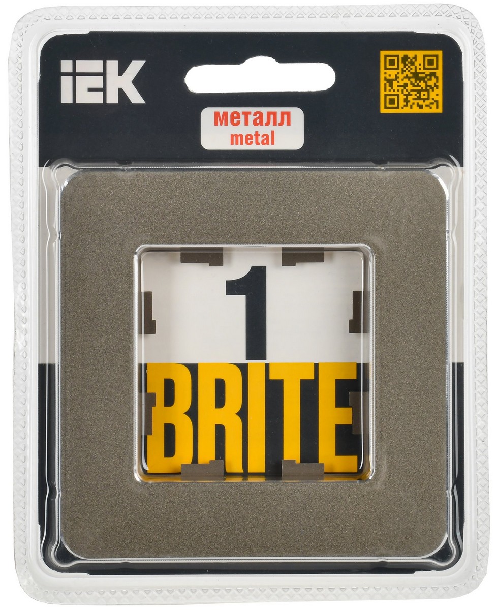 IEK Brite Рамки Рамка IEK BRITE DECOR Латунь металл. скругл.угол 1-м РУ-1-1-Бр RE BR-M12-M-01-K49