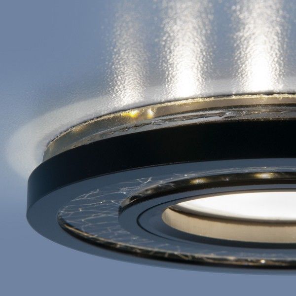 Светильники встраиваемые распродажа Встраиваемый точечный светильник Elektrostandard со светодиодной подсветкой 7020 MR16 BK/SL черный/серебро 