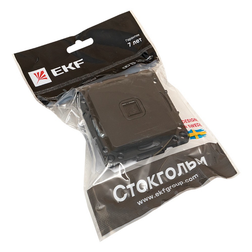 Розетка RJ-11 EKF PROxima Стокгольм Черный  EZT01-034-10