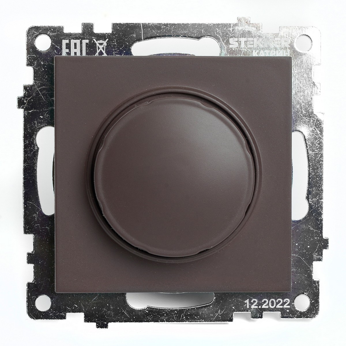Выключатель диммирующий TRIAC STEKKER GLS10-7106-04 250V 500W Катрин шоколад 49017