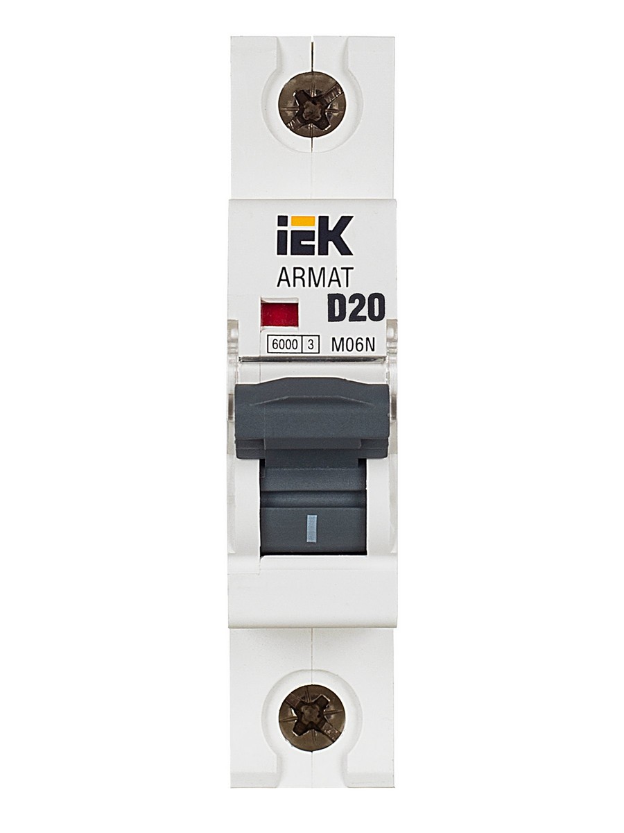 Автоматический выключатель IEK ARMAT M06N 1P D 20А AR-M06N-1-D020