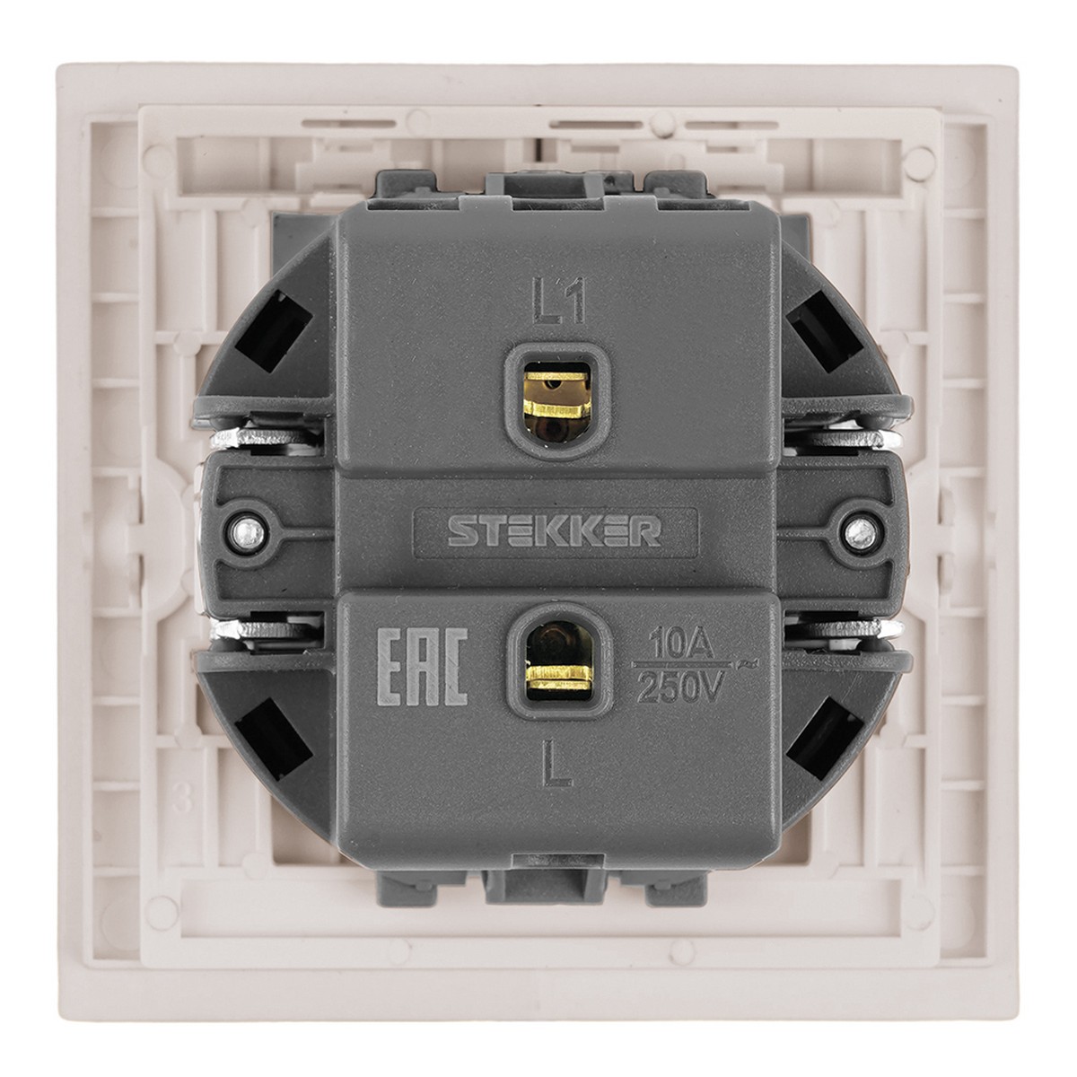 Мия - Розетки и выключатели Stekker Выключатель 1-клавишный самовозвратный STEKKER Мия RSW10-3112-08 пудровый жемчуг 50573