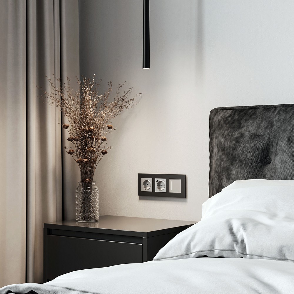 Рамки Werkel Slab Рамка Werkel на 3 поста Slab (черный матовый) W00329080