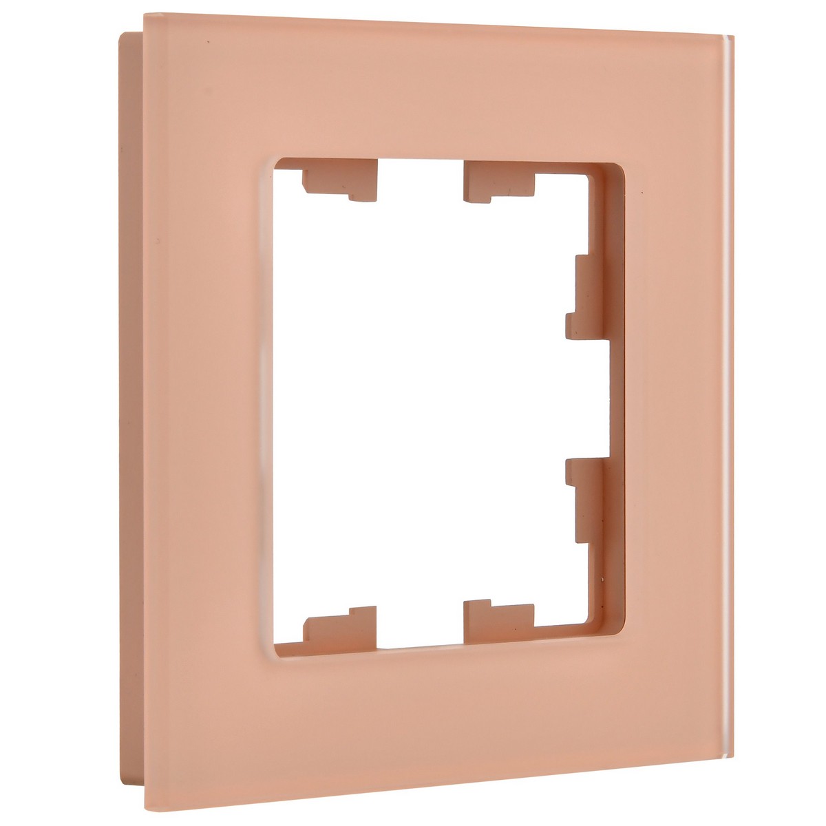 Рамка IEK BRITE DECOR Персик матовый стекло 1-мест. РУ-1-2-БрП BR-M12-G-31-K96