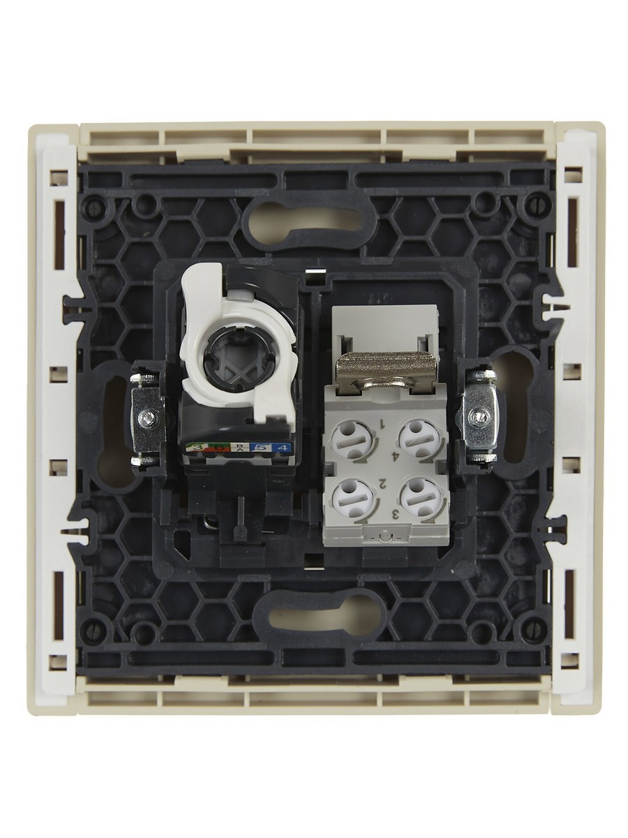 Розетка IEK FORTE&PIANO Ваниль двойная RJ11+RJ45 кат.5E FP435