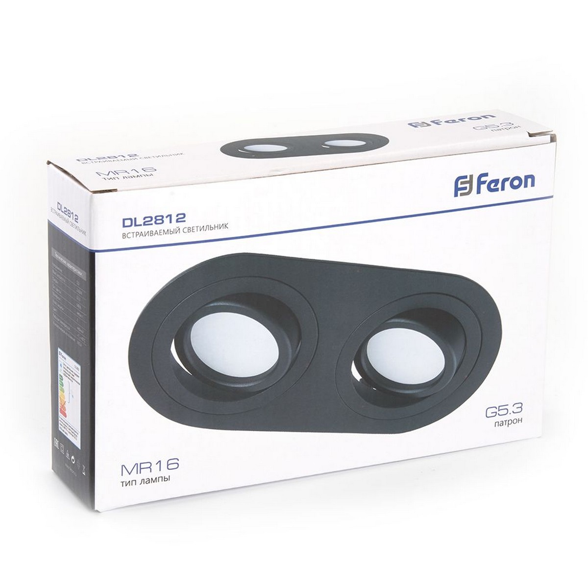 Встраиваемые светодиодные светильники Светильник потолочный встраиваемый Feron DL2812 черный 48459 
