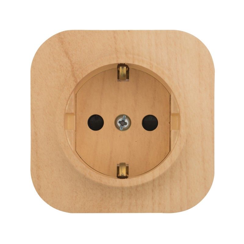 Накладные Розетки и выключатели Legrand Quteo Дерево Розетка Legrand Quteo с заземлением со шторками дерево  782280