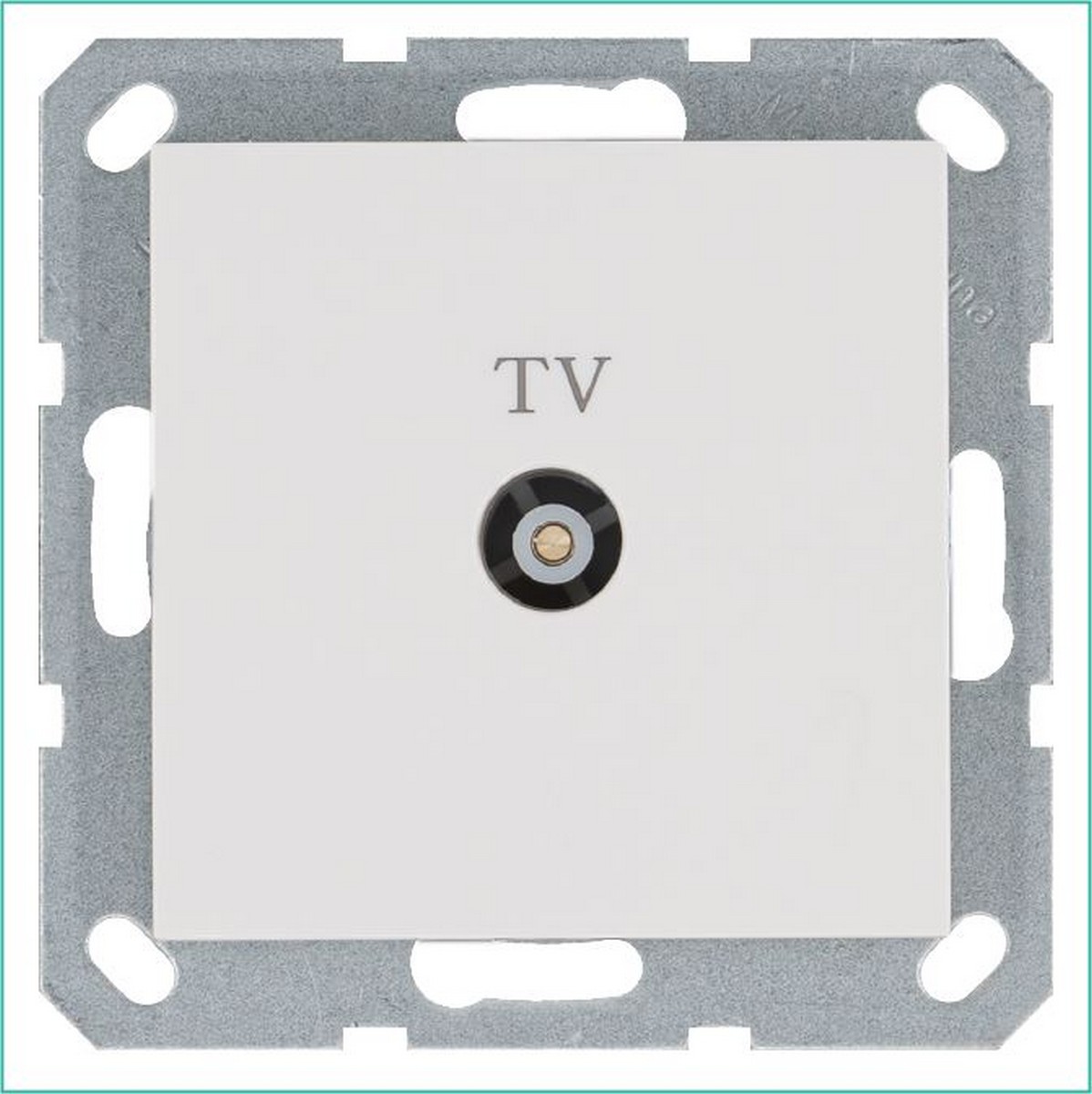 Розетка JASMART TV проходная Белый глянцевый G6002W
