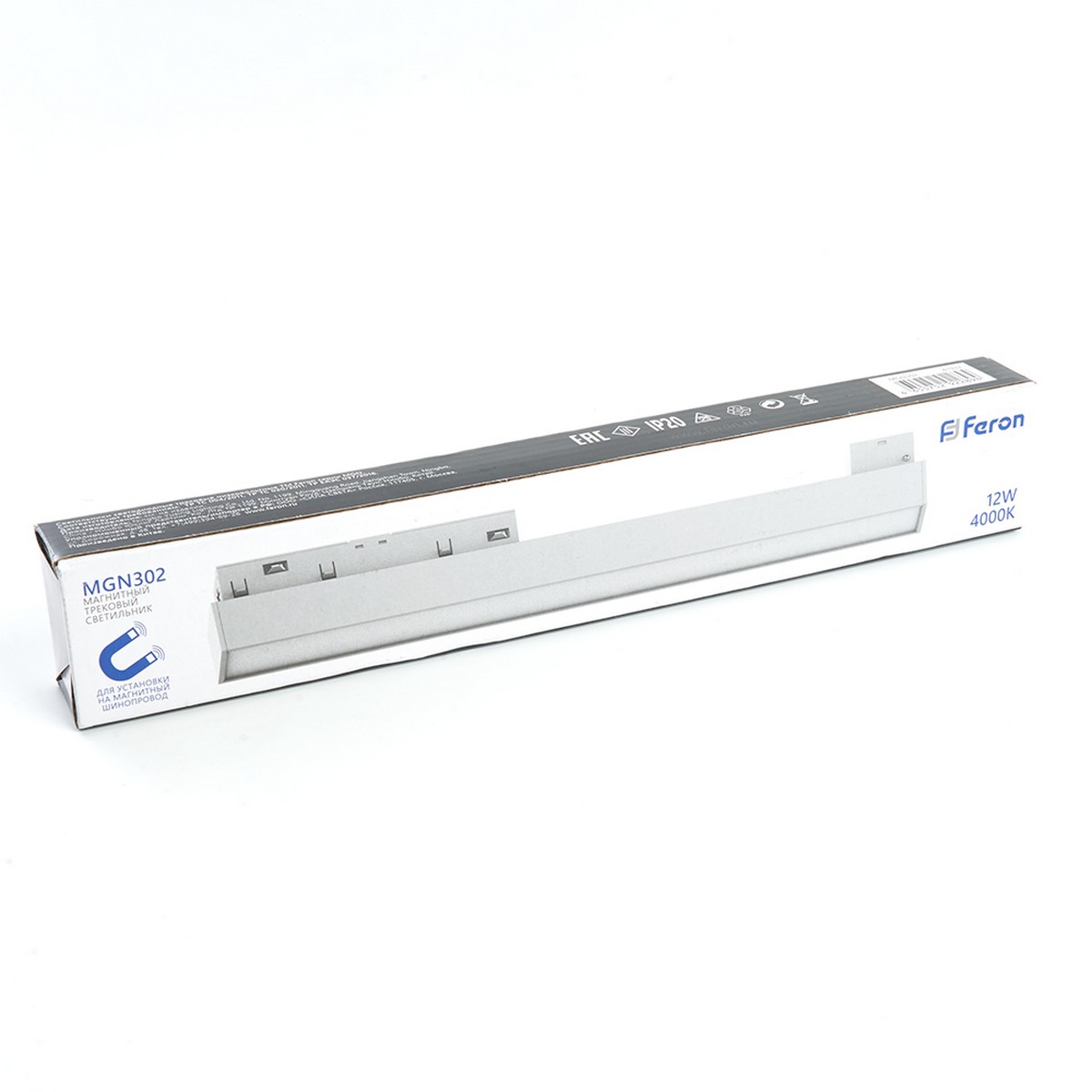 Трековые светодиодные светильники Светильник светодиодный Feron MGN302 трековый магнитный 12W 4000К 110 градусов белый 41937 
