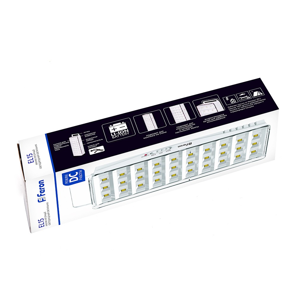 Светильник аккумуляторный Feron EL15 30 LED DC белый 12896