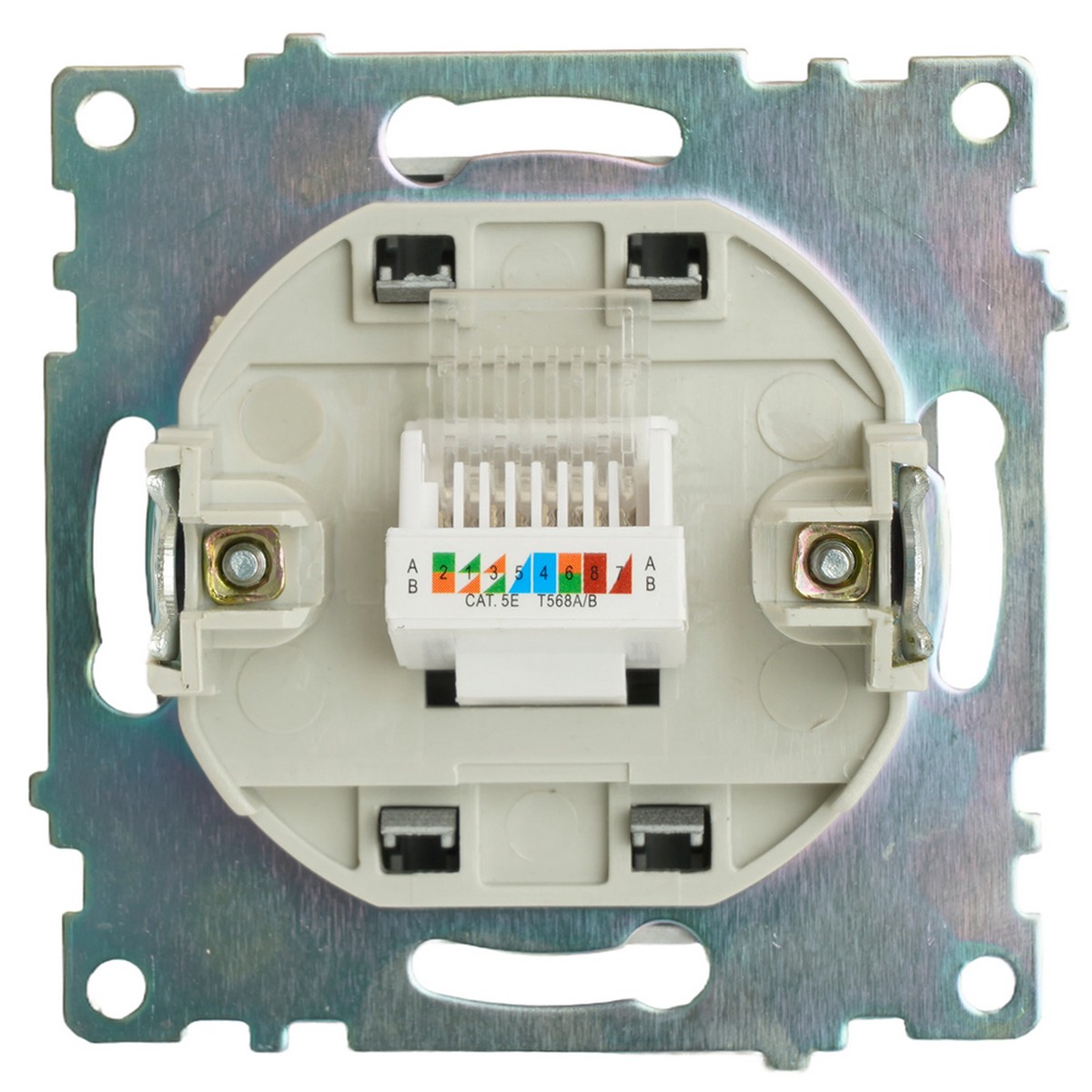 Розетка компьютерная 1-местная RJ-45 STEKKER GLS00-7107-06 Катрин графит 49418
