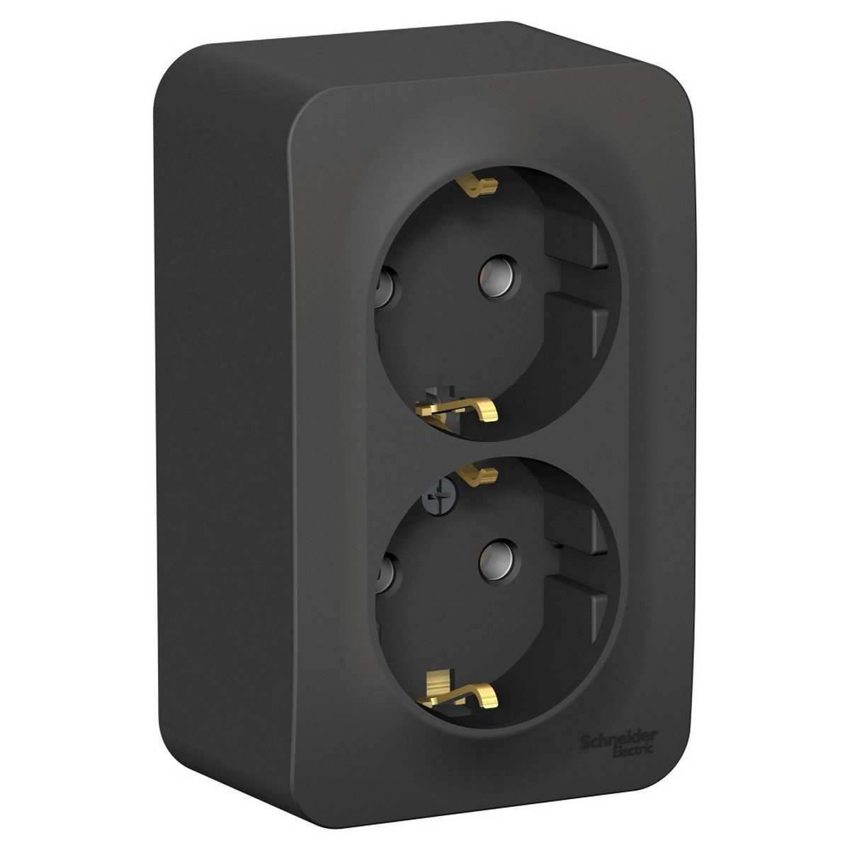 Blanca антрацит розетки и выключатели Розетка SE Blanca 2-ая Антрацит наружный с/з без шторок BLNRA010206