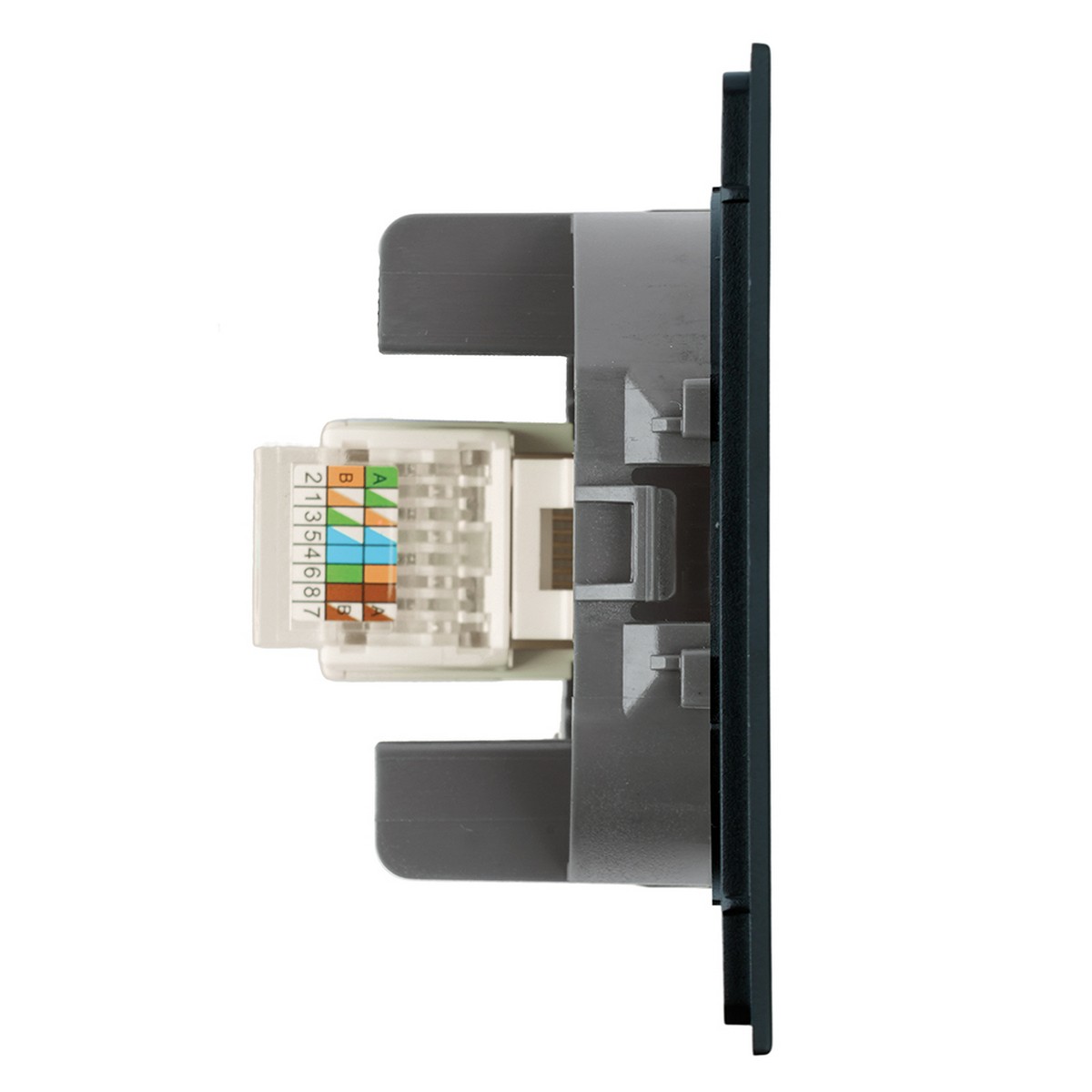 Розетка компьютерная 1-местная RJ-45 STEKKER Мия RST00-3117-05 черный бархат 50450