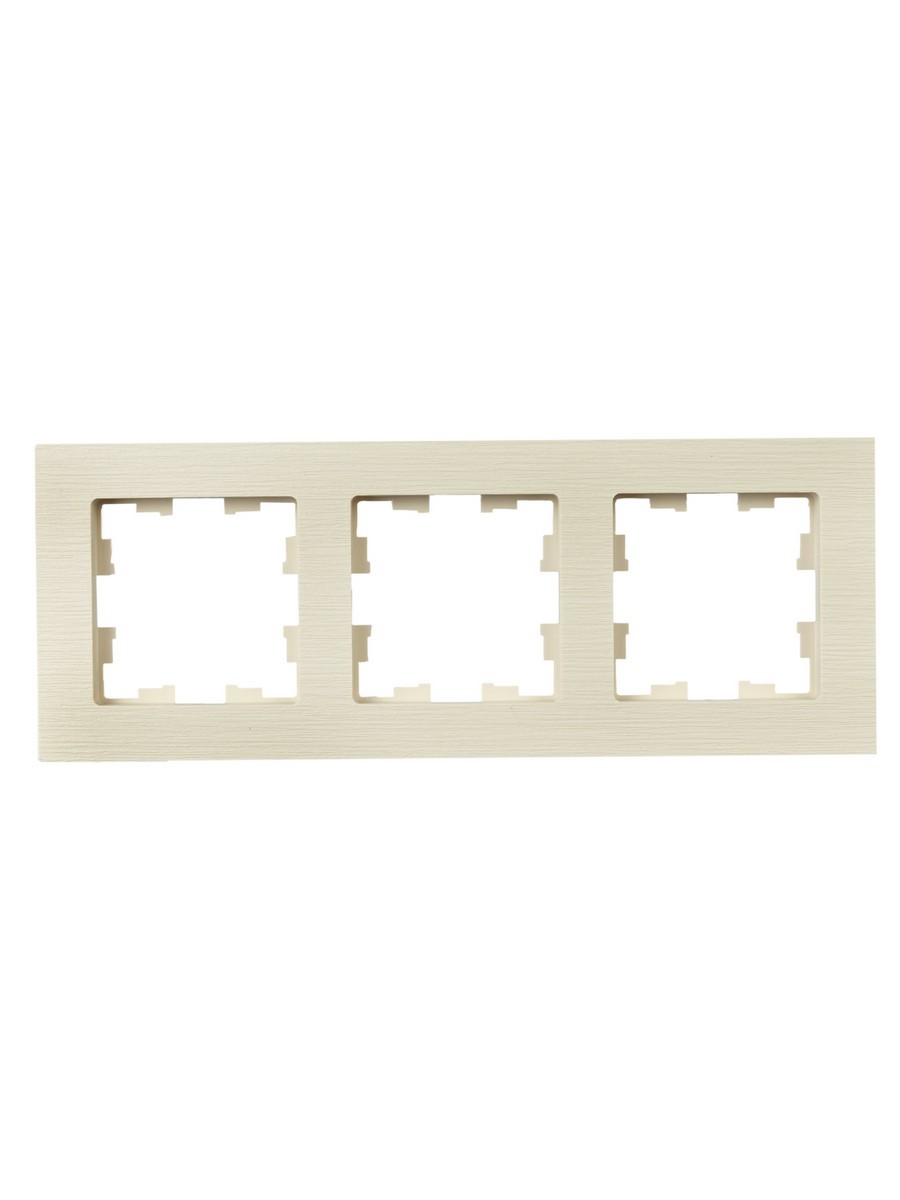 Рамка IEK BRITE DECOR Бежевый рифленый 3-м РУ-3-Бр BR-M32-51-K10
