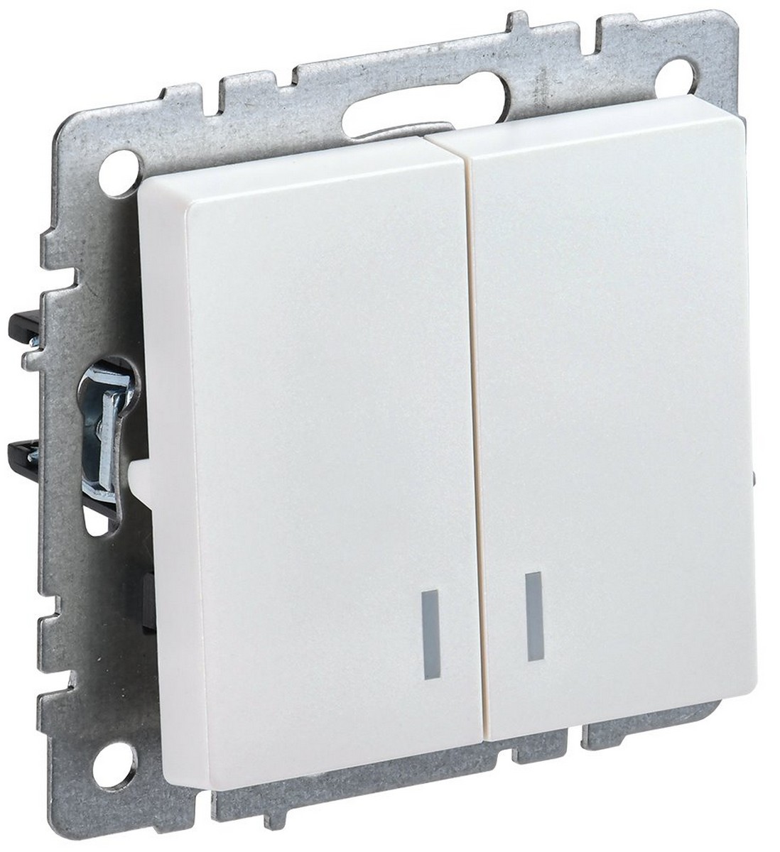 Выключатель IEK BRITE 2-клавишный с индикацией 10А ВС10-2-1-БрЖ жемчуг BR-V20-1-10-K36