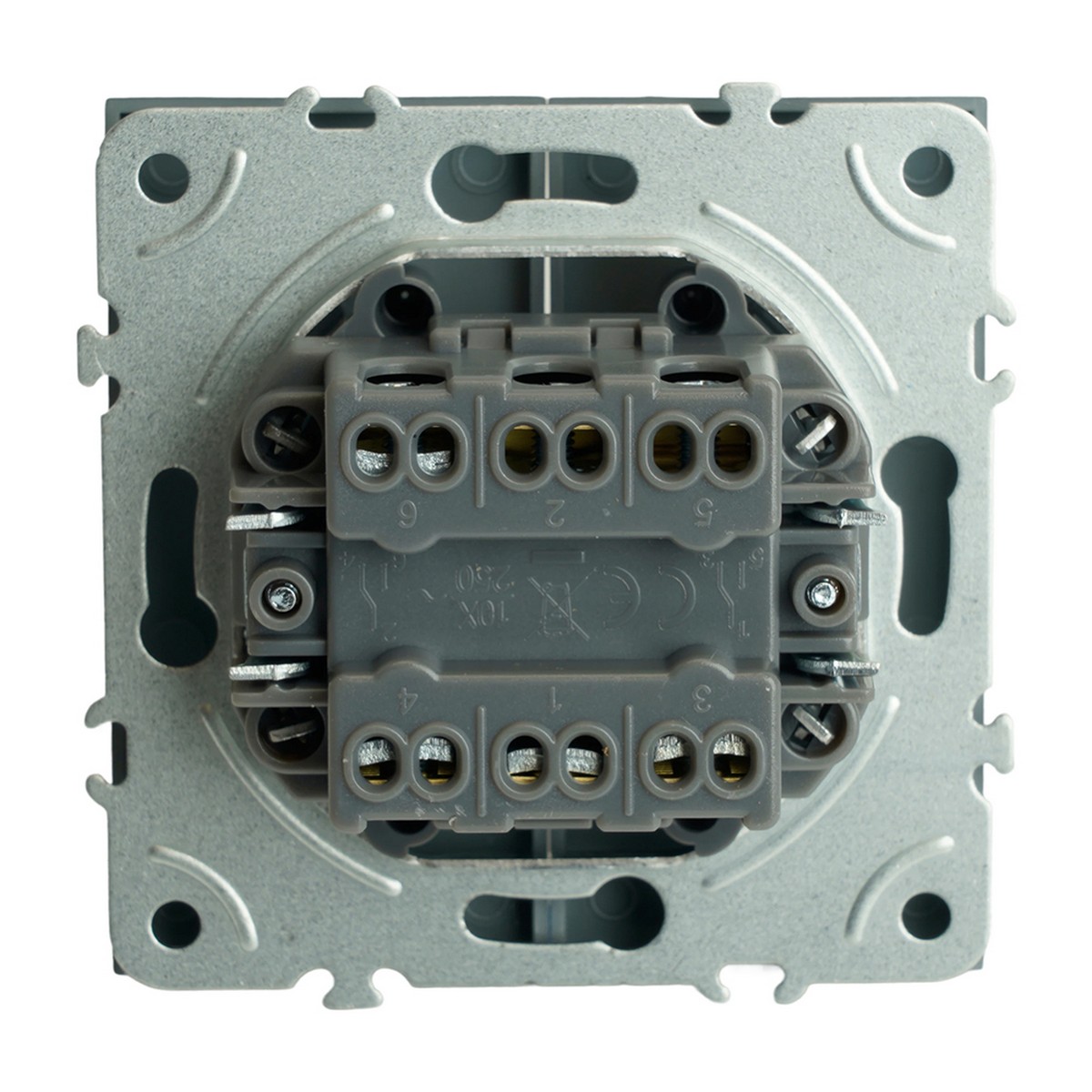 Переключатель 2-клавишный STEKKER Эмили RSW10-5107-10 платиново-серый soft touch 49947