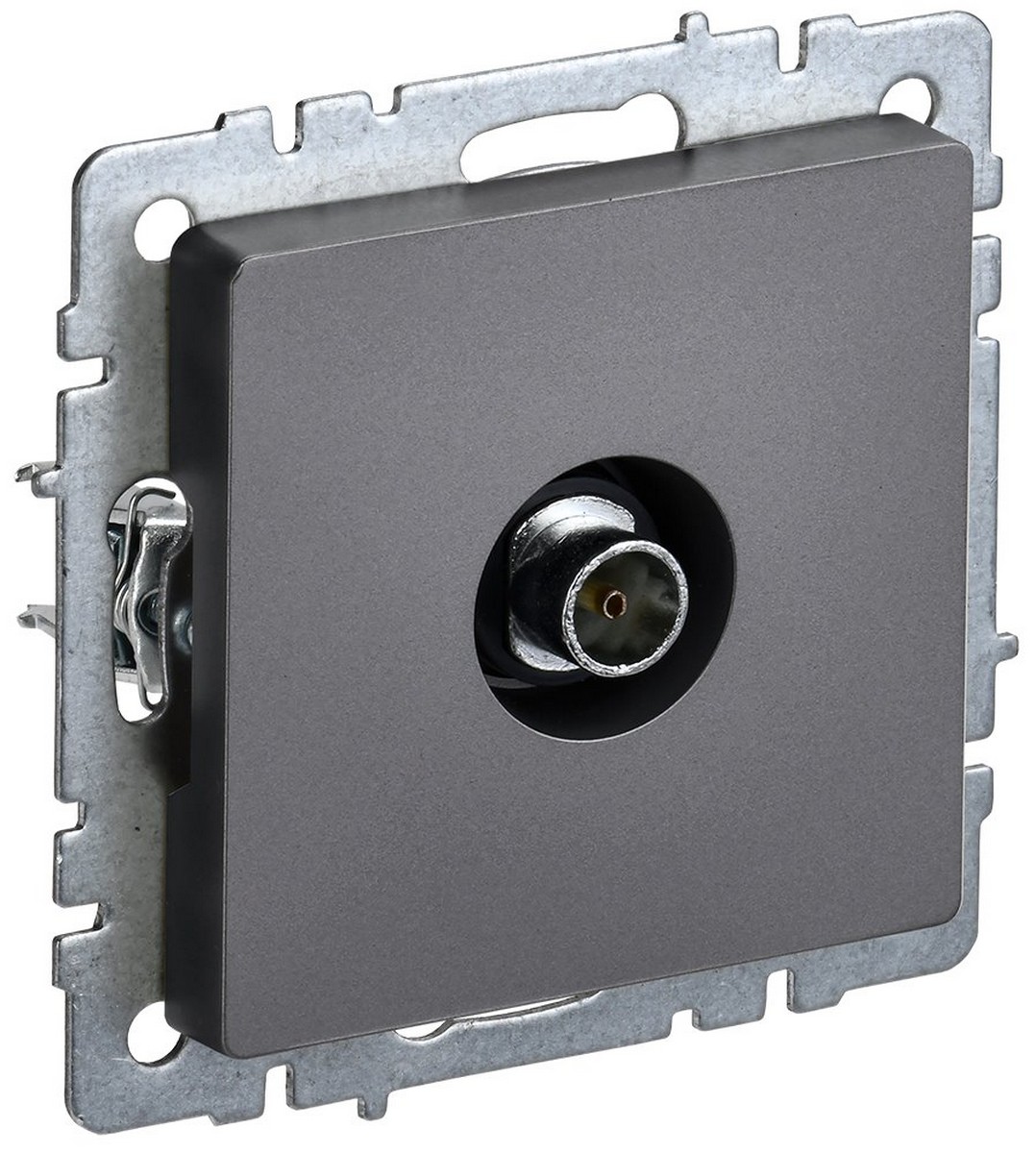Розетка IEK BRITE TV оконечная РТВ11-0-БрС сталь BR-A10-O-K46