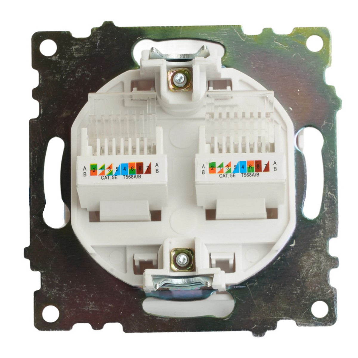 Розетка компьютерная 2-местная RJ-45 STEKKER GLS00-7109-01 Катрин белый 50003