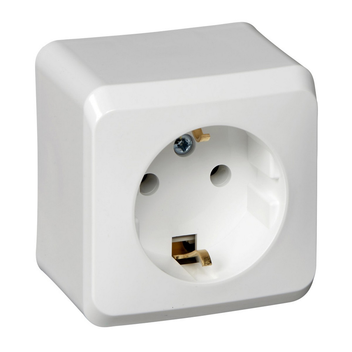 Этюд Белый Розетка 1-ая Systeme Electric Этюд наружный Белый с/з без шторок PA16-003B