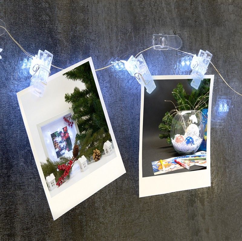 Гирлянда линейная Feron CL574 Прищепки статичная 4,5м USB 5000K 41653