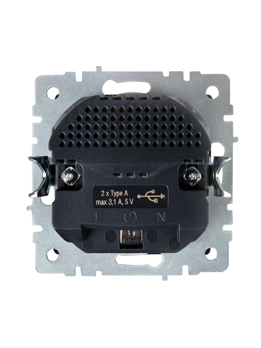 Розетка IEK BRITE с с/з и шторками 16А с USB A+A 3,1А РЮш10-2-БрЖ жемчужный BR-R14-16-U21-D31-K36