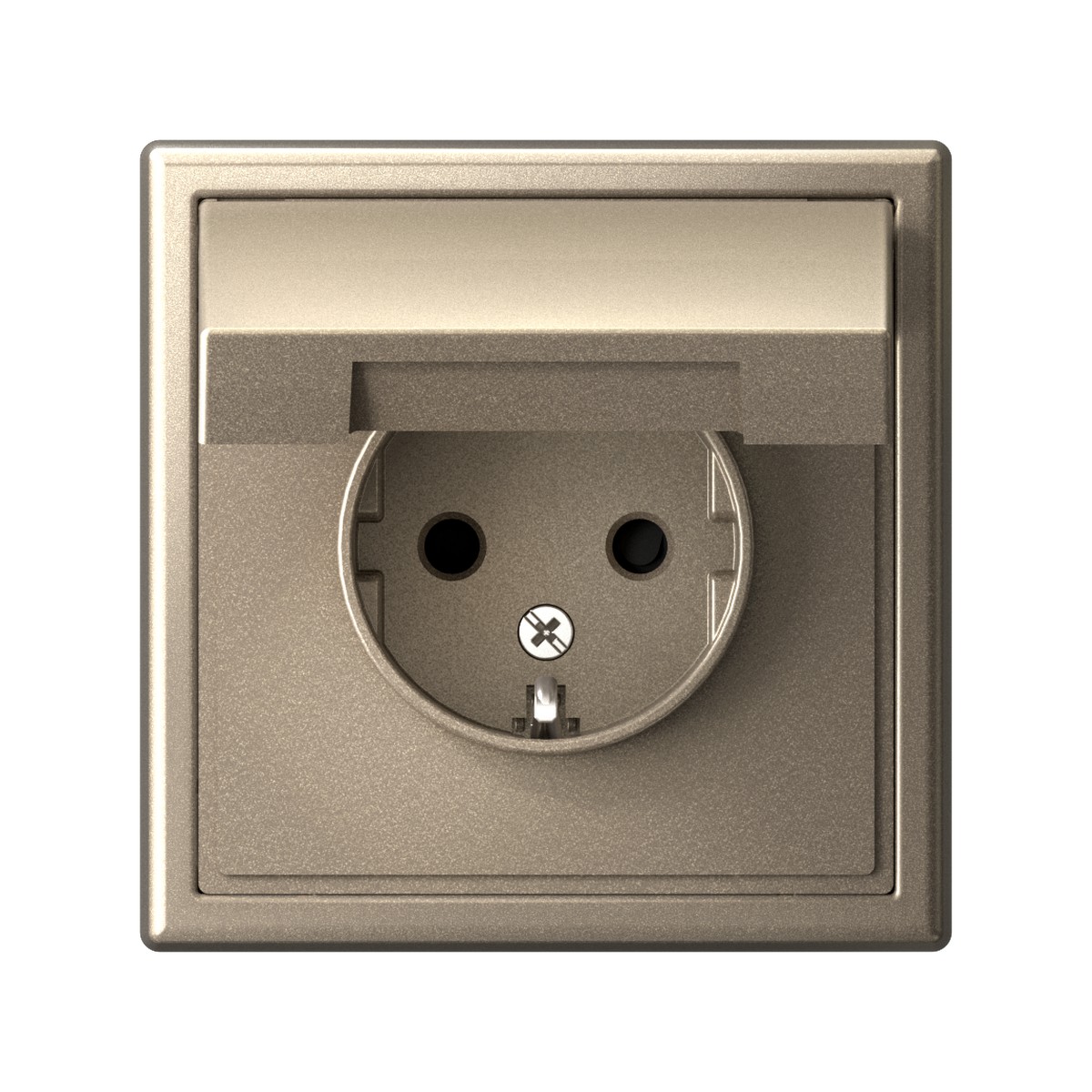 Розетка Systeme Electric ArtGallery Шампань с заземл. со шторк. с крышкой 16А IP20 GAL000546