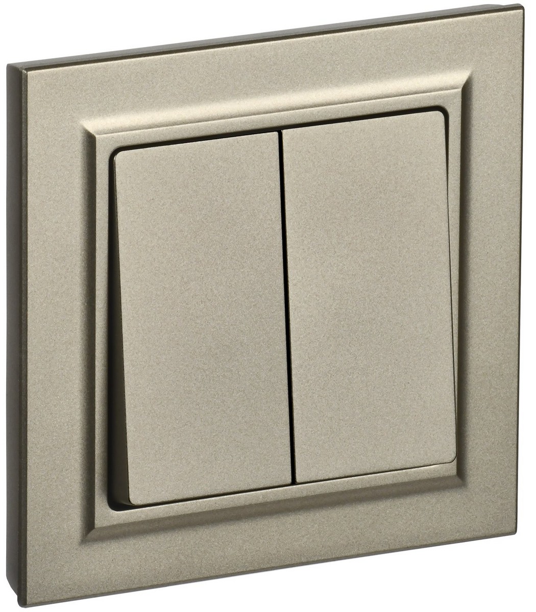 Выключатель IEK BRITE Шампань 2-кл. 10А в сборе ВСР10-2-0-БрШ BR-V20-0-10-K37-F