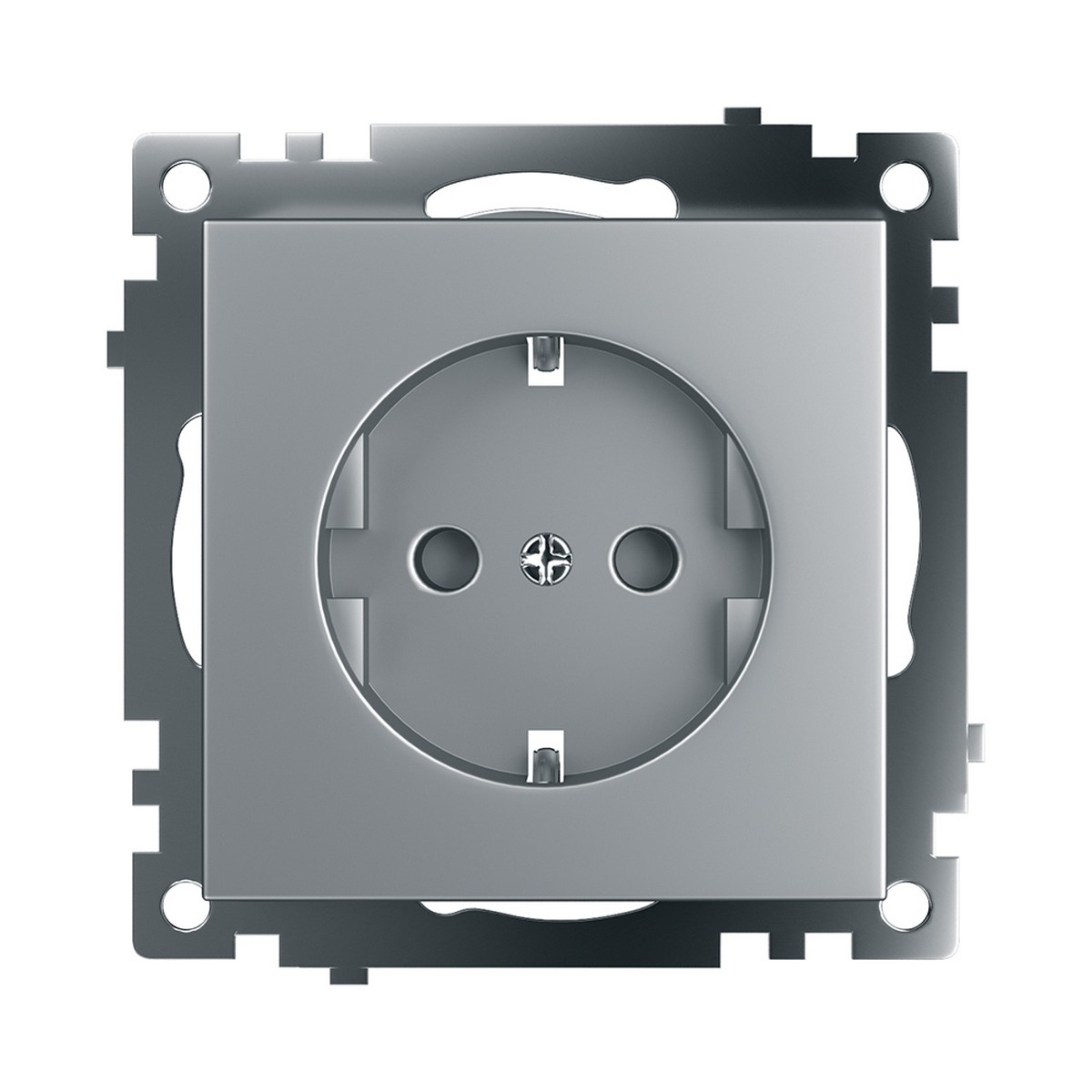 Катрин - Розетки и выключатели Stekker Розетка 1-местная с/з STEKKER GLS16-7110-03 250V 16А с защ. шторкой Катрин серебро 39582