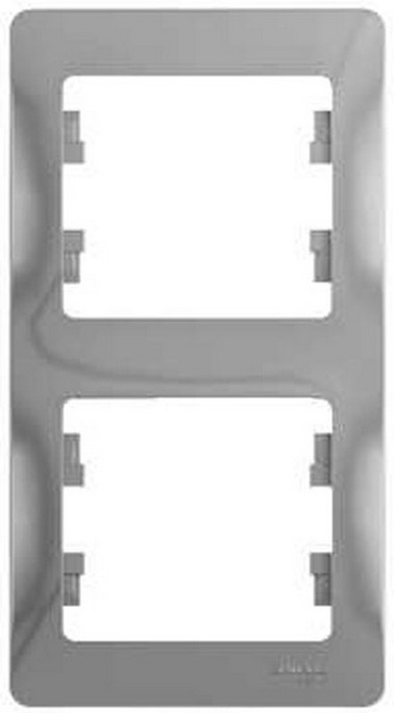 Рамка Systeme Electric Glossa Алюминий 2-я, вертикальная GSL000306