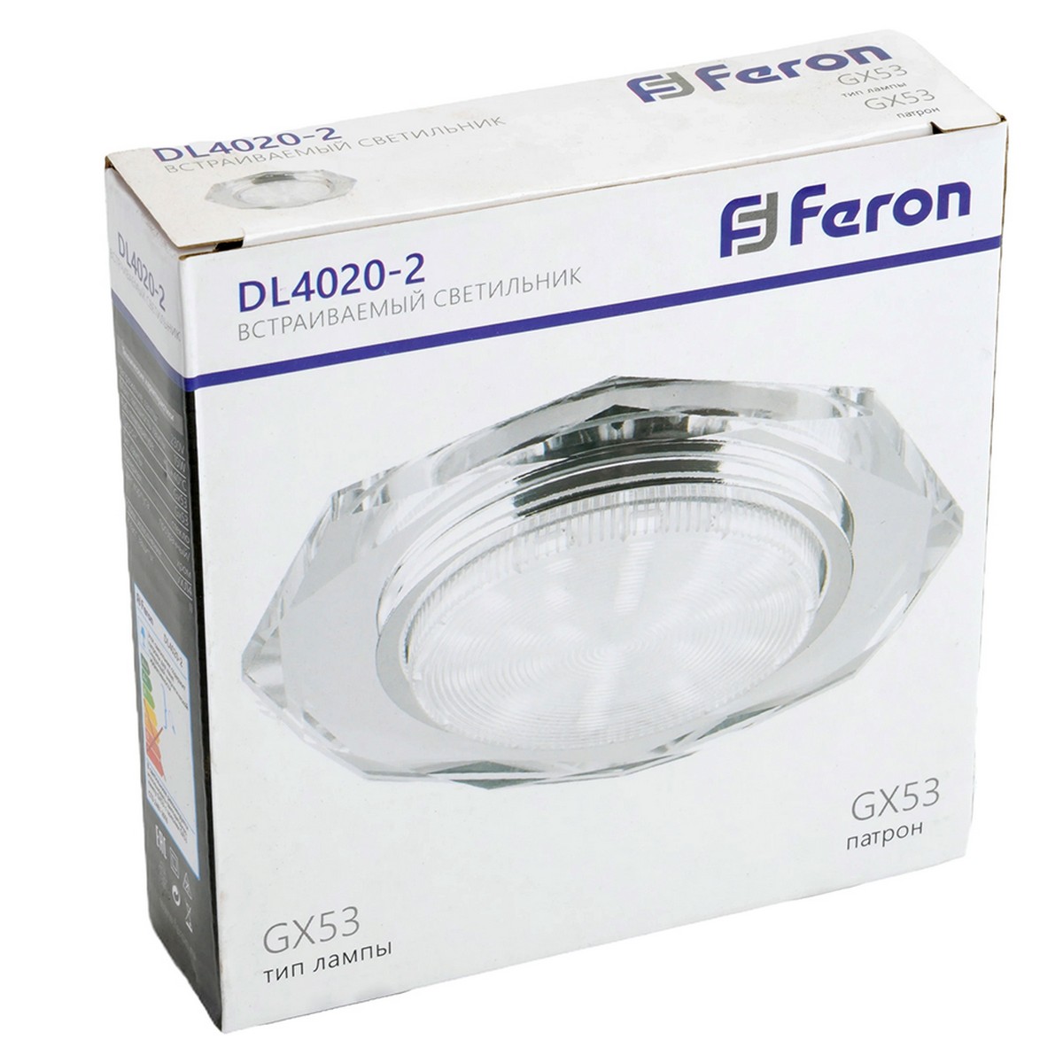 Светильник встраиваемый Feron DL4020-2 потолочный прозрачный GX53 ESB53 20148